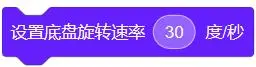 设置底盘旋转速率,默认旋转速率是30 度/秒。数值越大,旋转越快。